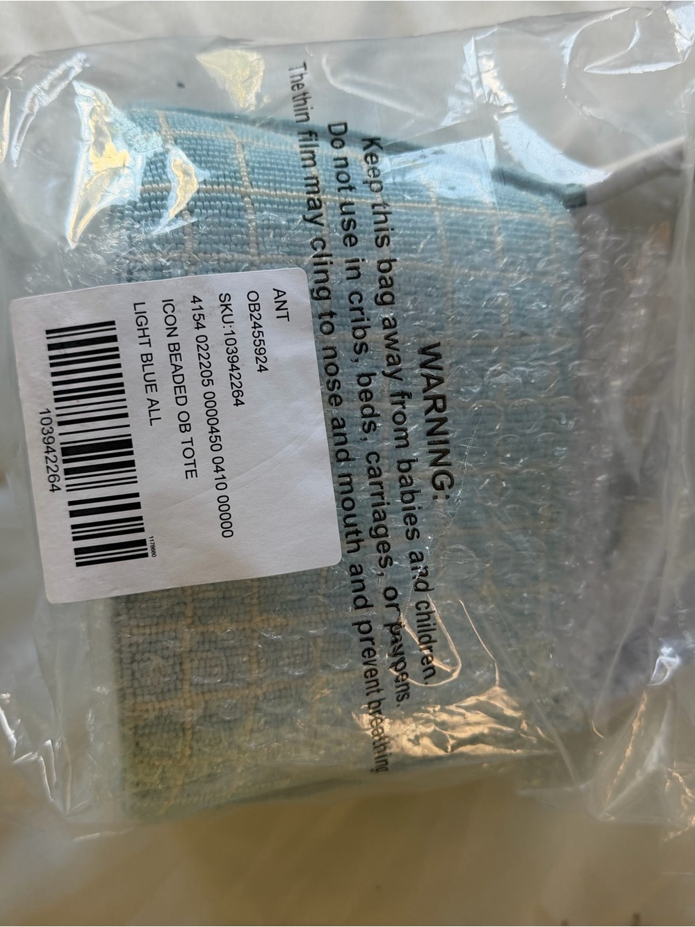 Anthropologie Beaded Blue Shoulder Bag with Lemon Accent and White patchwork - Picture 5 of 9